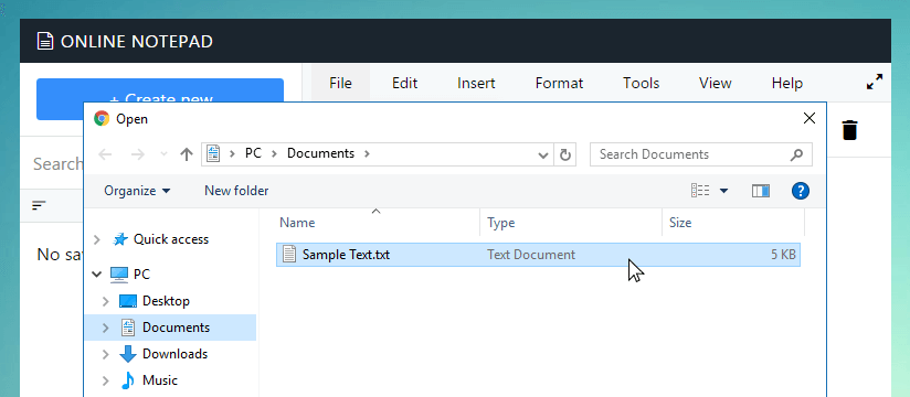 Open file dialog in Findseo